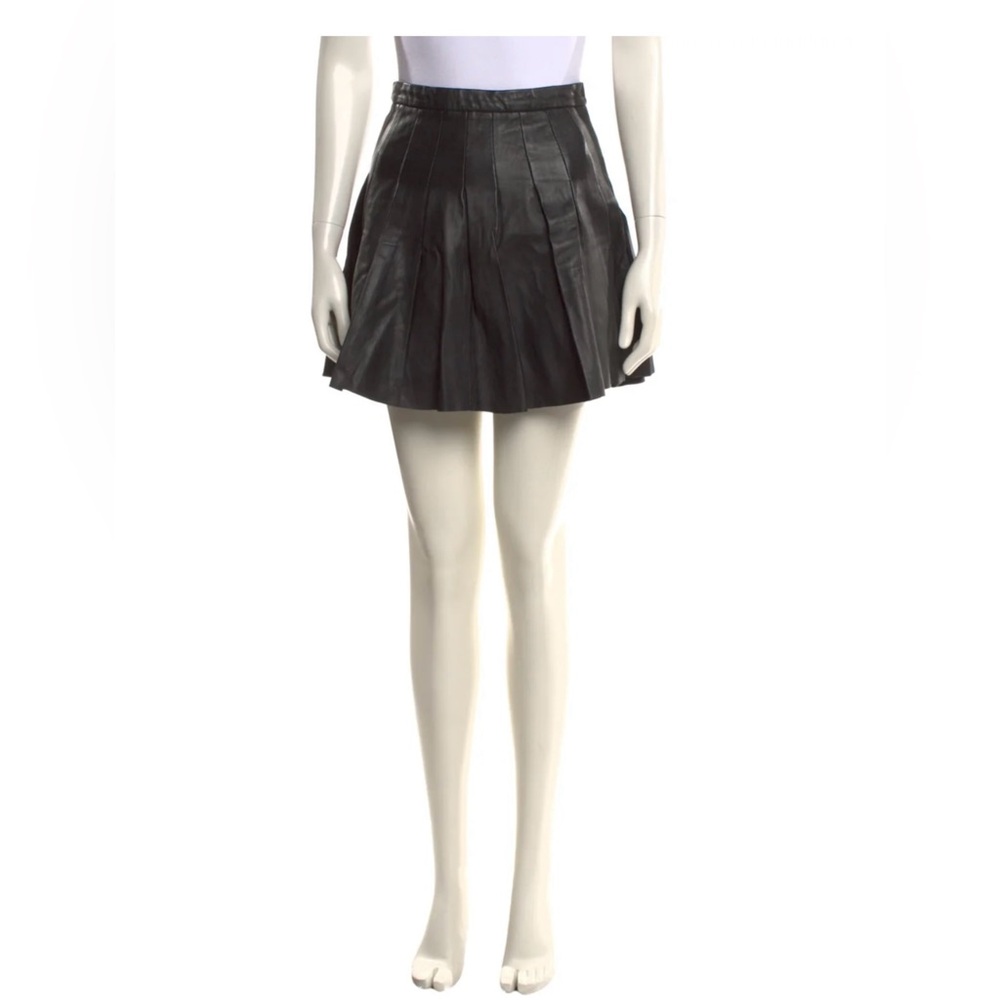 All Saints Black Leather Mini Skirt